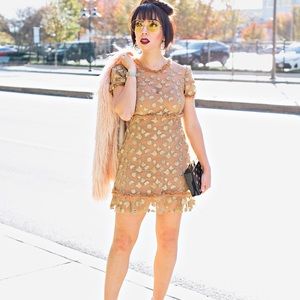 For Love & Lemons gold sequin dress